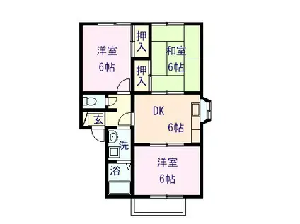 キコーハイム(3DK/2階)の間取り写真