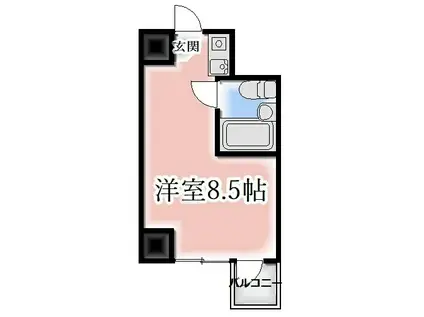サンセット八事(ワンルーム/3階)の間取り写真
