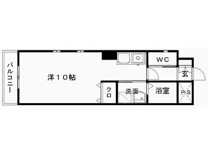 ＪＲ東海道本線 浜松駅 徒歩10分 4階建 築12年(ワンルーム/2階)の間取り写真