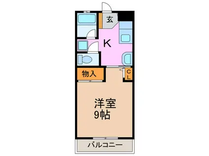 グリーンコーポ平手(1K/1階)の間取り写真