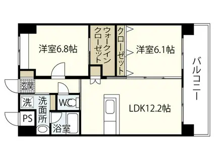 桜レジデンス横川(2LDK/11階)の間取り写真