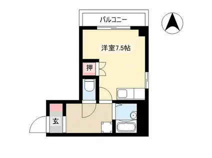 プチファミーユ(ワンルーム/2階)の間取り写真