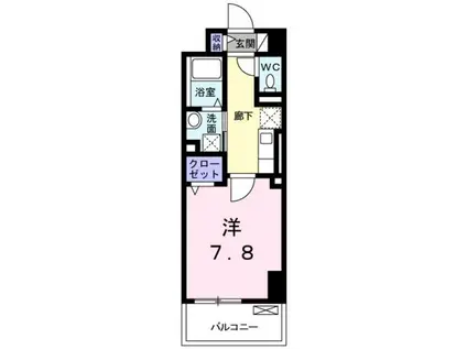 エスペランサ国立(1K/5階)の間取り写真