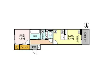 D-ROOM昭和町(1LDK/3階)の間取り写真