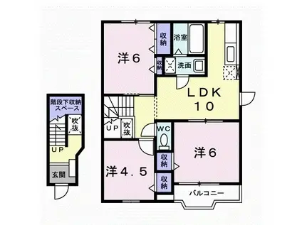 メゾンミニヨン(3LDK/2階)の間取り写真