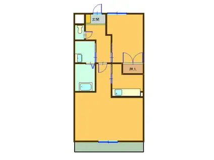 エクシア(1LDK/1階)の間取り写真