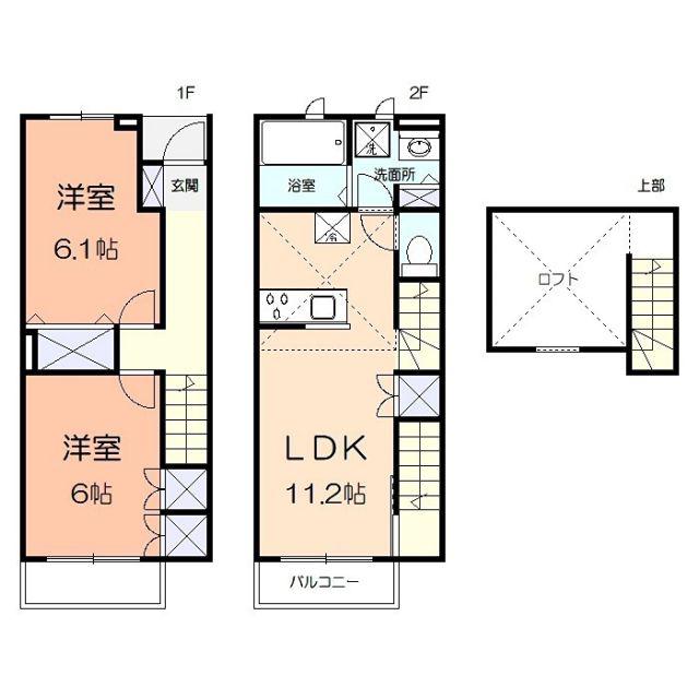 ベルメール(2LDK/1階)の間取り写真