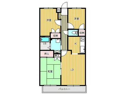 ピュアふじみ(3LDK/2階)の間取り写真