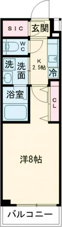 クレイシア祐天寺 2階階 間取り