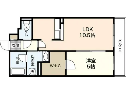 ラ・テール段原(1LDK/7階)の間取り写真
