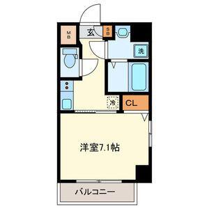 プランドール名駅(1K/7階)の間取り写真