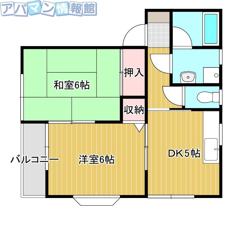 ミント・ハウス(2DK/2階)の間取り写真