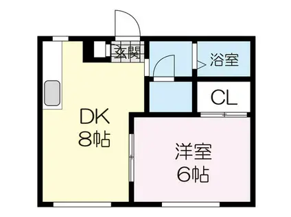 ハウスカシーオA(1DK/1階)の間取り写真