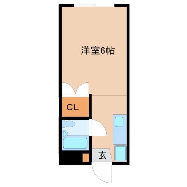 ハイツスバル谷(ワンルーム/1階)の間取り写真