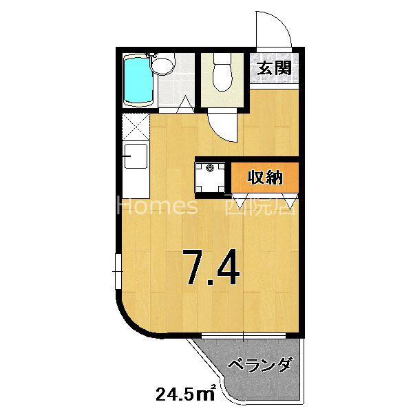 ワンズTOKU(ワンルーム/2階)の間取り写真