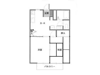 アメニティハイツ大沢(2DK/2階)の間取り写真