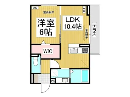 トリシア東口(1LDK/1階)の間取り写真