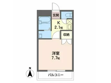 エステート島(1K/1階)の間取り写真