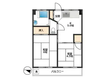 第一志伊ビル(2DK/3階)の間取り写真