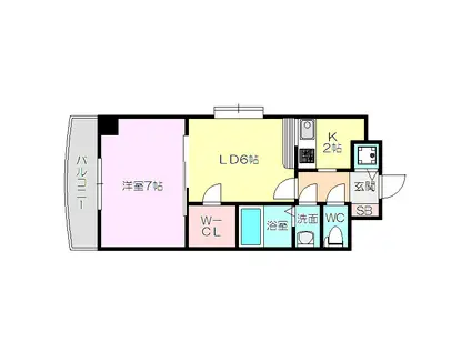 ノルデンハイム新大阪Ⅱ(1LDK/13階)の間取り写真