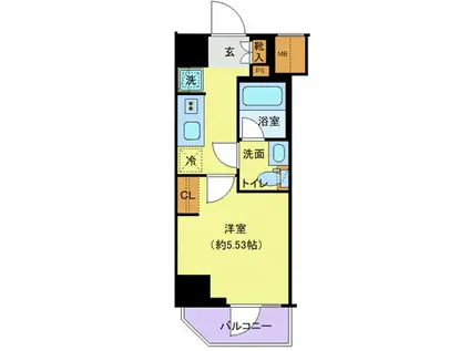 プレール・ドゥーク川口並木(1K/5階)の間取り写真