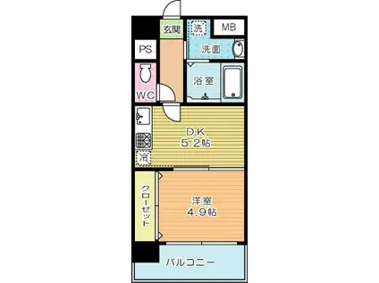 VOLUME.5(1DK/6階)の間取り写真