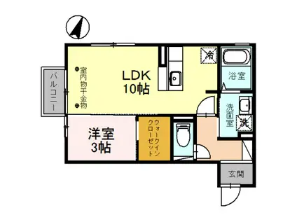 PROGRESS・M(1LDK/2階)の間取り写真