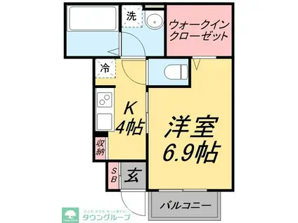 SEIS DESEOS(1K/1階)の間取り写真