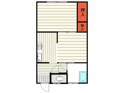 舞園アパート(2K/1階)の間取り写真