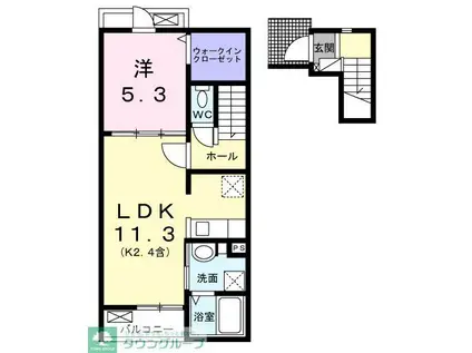 アルドーレ(1LDK/2階)の間取り写真