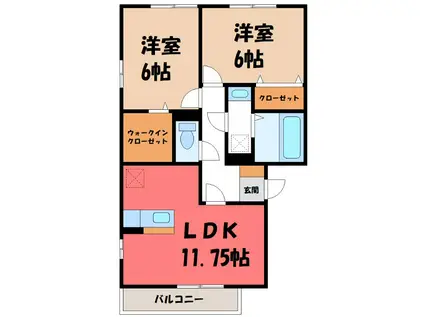 フローラMII(2LDK/3階)の間取り写真