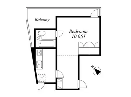 グリーンテラス元代々木(1K/4階)の間取り写真