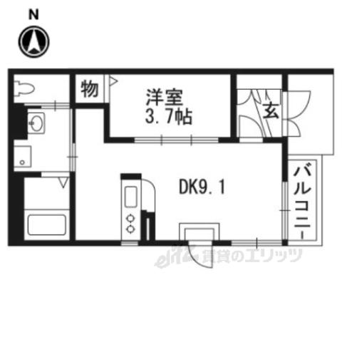 AUGUSTA(1LDK/1階)の間取り写真