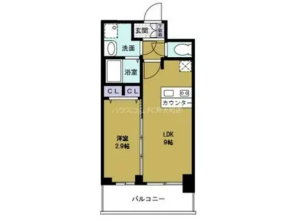 プレサンス西九条シティベイ(1LDK/10階)の間取り写真