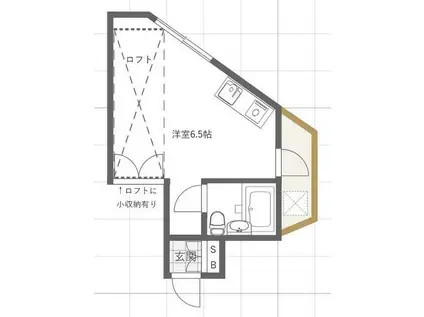 クレーリエル船橋(ワンルーム/2階)の間取り写真