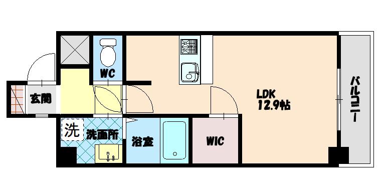SUNNY SIDE COURT(ワンルーム/7階)の間取り写真