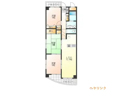 ハイフラッツ213(3LDK/2階)の間取り写真