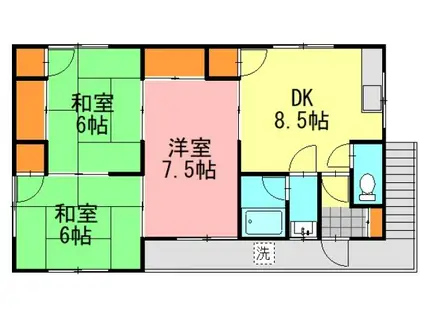 宮脇アパート(3DK/2階)の間取り写真