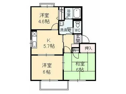 フォーレスKS(3K/2階)の間取り写真