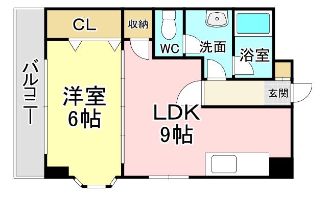 アヴィニール吉野(1LDK/4階)の間取り写真