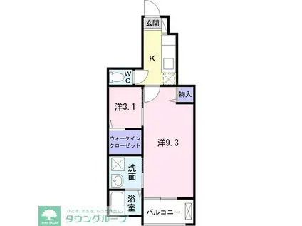 ローレル(2K/1階)の間取り写真