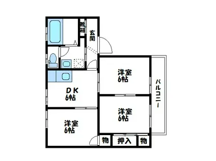 セトル広尾(3DK/1階)の間取り写真