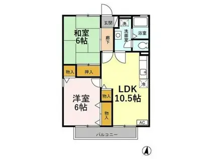 サンモール(2LDK/2階)の間取り写真