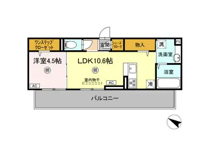 オーヴィラージュII(1LDK/3階)の間取り写真