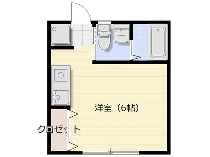 ヒルズベルデ(ワンルーム/2階)の間取り写真