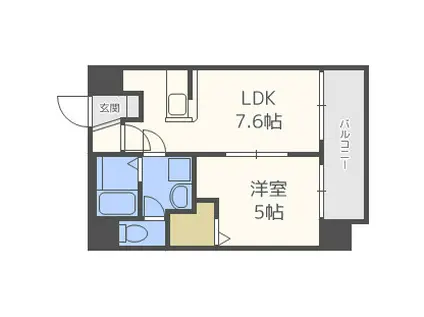 TLRレジデンス難波東(1LDK/8階)の間取り写真