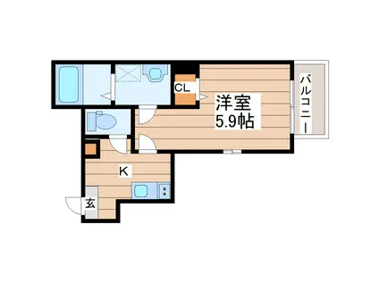 MOMORIE八乙女(1K/2階)の間取り写真