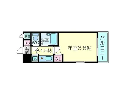 プレサンス同心アーバンステージ(1K/8階)の間取り写真