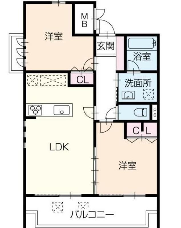TERRAIN-S(2LDK/2階)の間取り写真