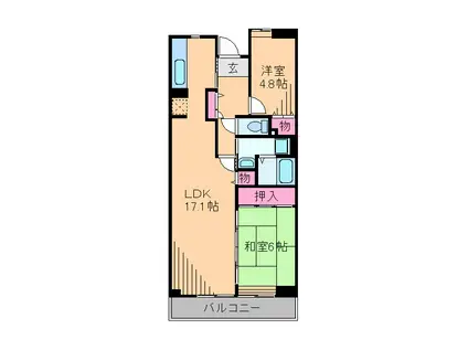 KDXレジデンス日吉(2LDK/3階)の間取り写真